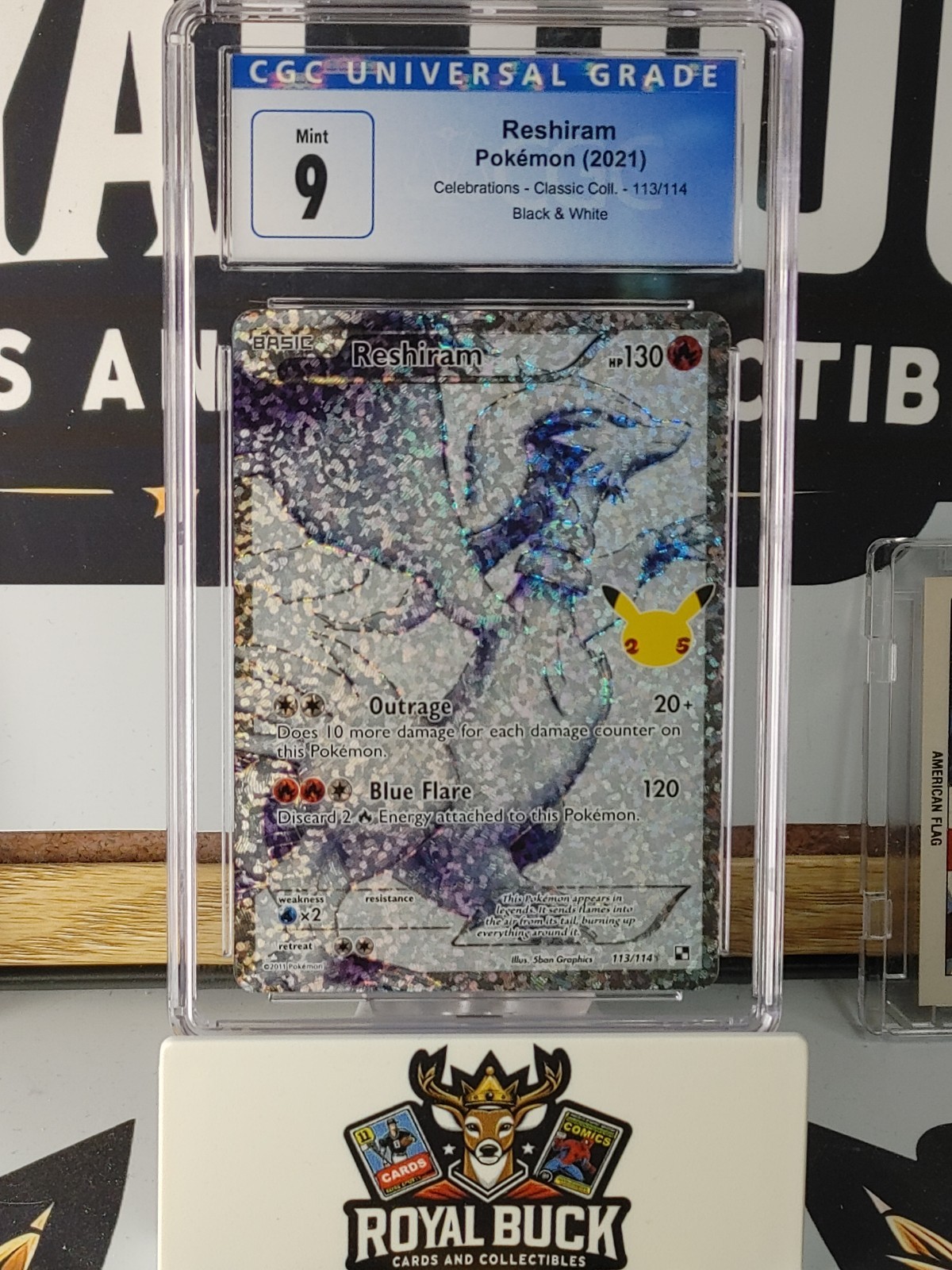 2021 POKEMON CELEBRATIONS - CLASSIC COLL. #113/114 RESHIRAM CGC 9 MINT