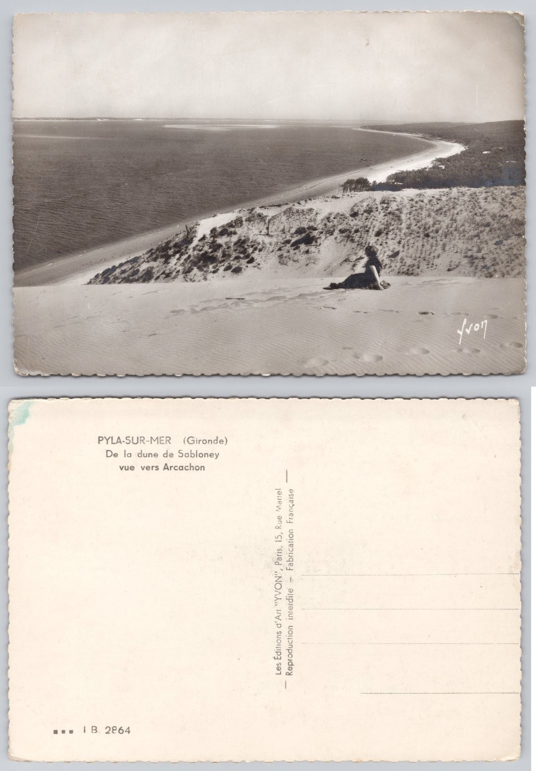 Pyla-sur-Mer Dune du Pilat Arcachon France Real Photo Postcard Yvon RPPC
