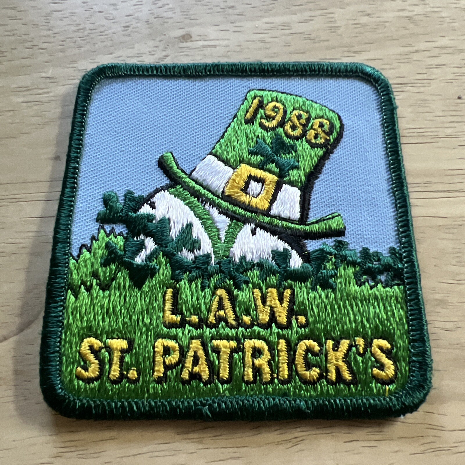 Vintage L.A.W. 1988 Saint Patrick’s bicycle patch Vintage L.A.W. 1988 Saint Patrick’s bicycle patch