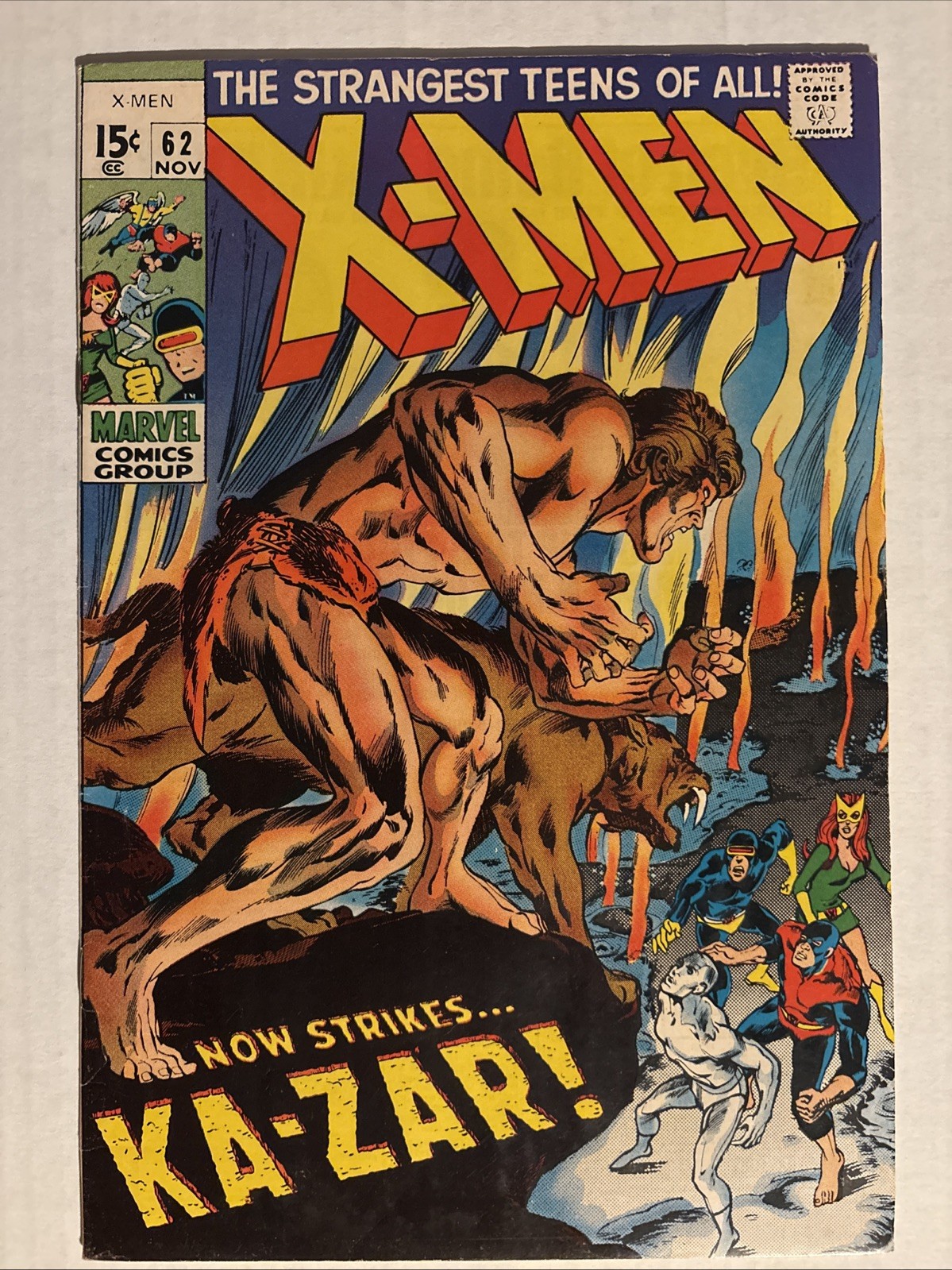X-Men #62 Nov 1969 Ka-Zar Zabu Neal Adams Silver Age Marvel Very Fine- (7.5) X-Men #62 Nov 1969 Ka-Zar Zabu Neal Adams Silver Age Marvel Very Fine- (7.5)