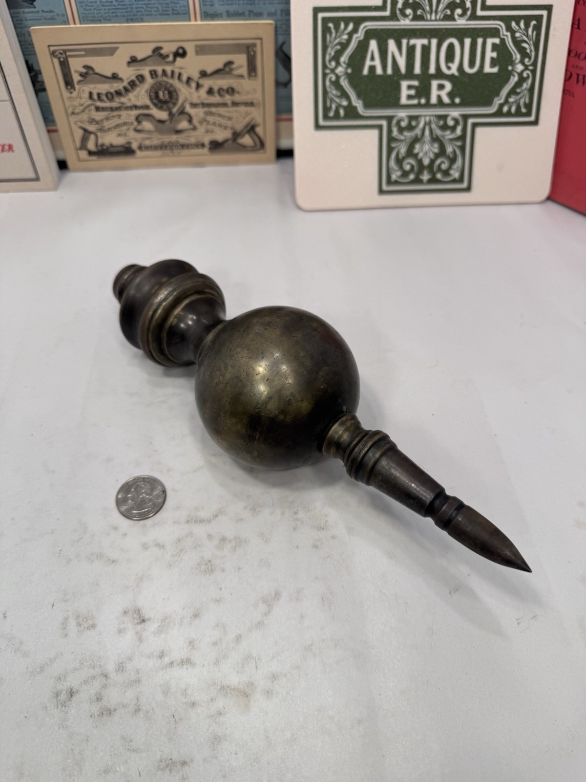 Massive And Beautiful 19th C. Turned Brass Plumb Bob Massive And Beautiful 19th C. Turned Brass Plumb Bob