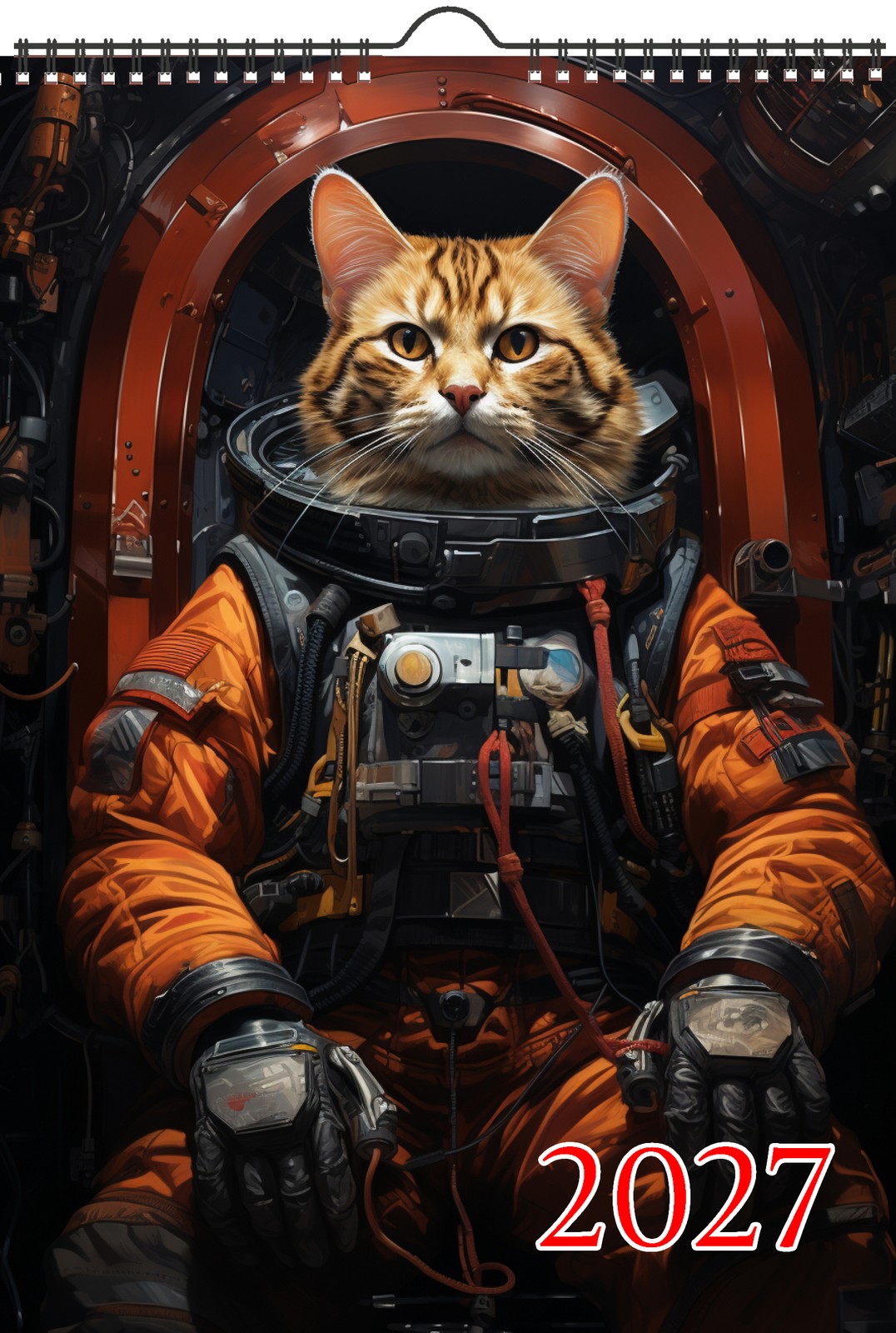 2027 Wall Calendar ~ Adorable Space Cats on a Mission in Little Space Suits