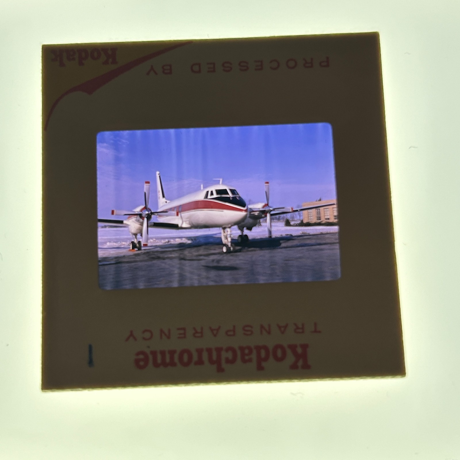 Vtg 1960s Original 35mm Color Slide Kodachrome Grumman Gulfstream Propjet CID 1