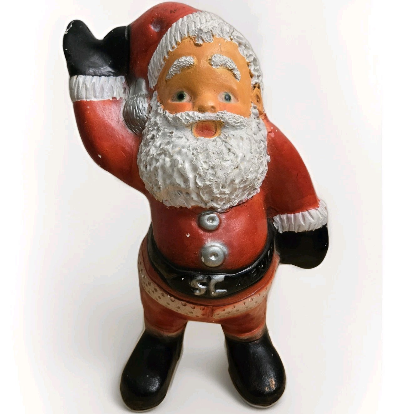 VTG SANTA CLAUS CHALKWARE PLASTER LARGE BANK - Christmas