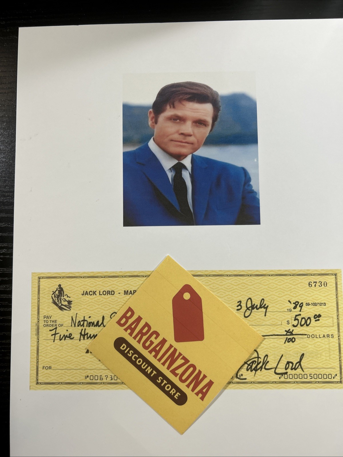 Jack Lord hawaii five o hawaii50 hawaii 50 Signed Check Autograph COPY Jack Lord hawaii five o hawaii50 hawaii 50 Signed Check Autograph COPY
