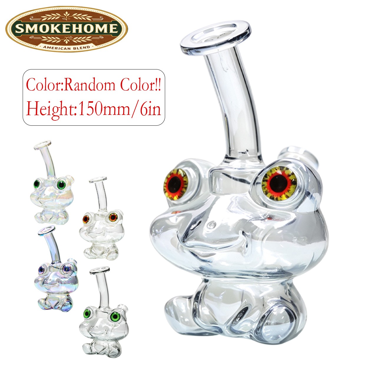 Mini 6IN Frog Glass Bong and Water Pipes Smoking Bubbler Bong 14mm Random Hookah