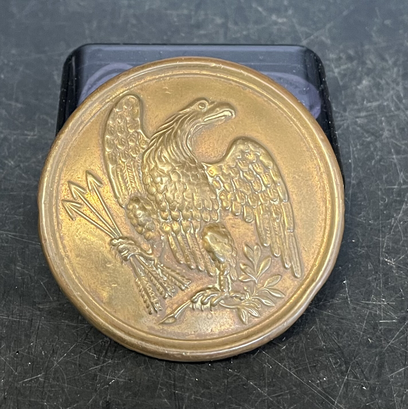 1830\'s Federal Round Shoulder Plate With Eagle 1830\'s Federal Round Shoulder Plate With Eagle