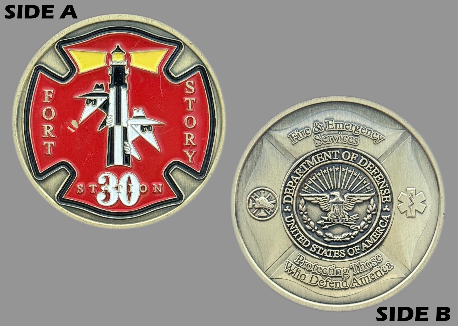 Fort Story Station 30 DoD Fire Emergency Challenge Coin  M#7