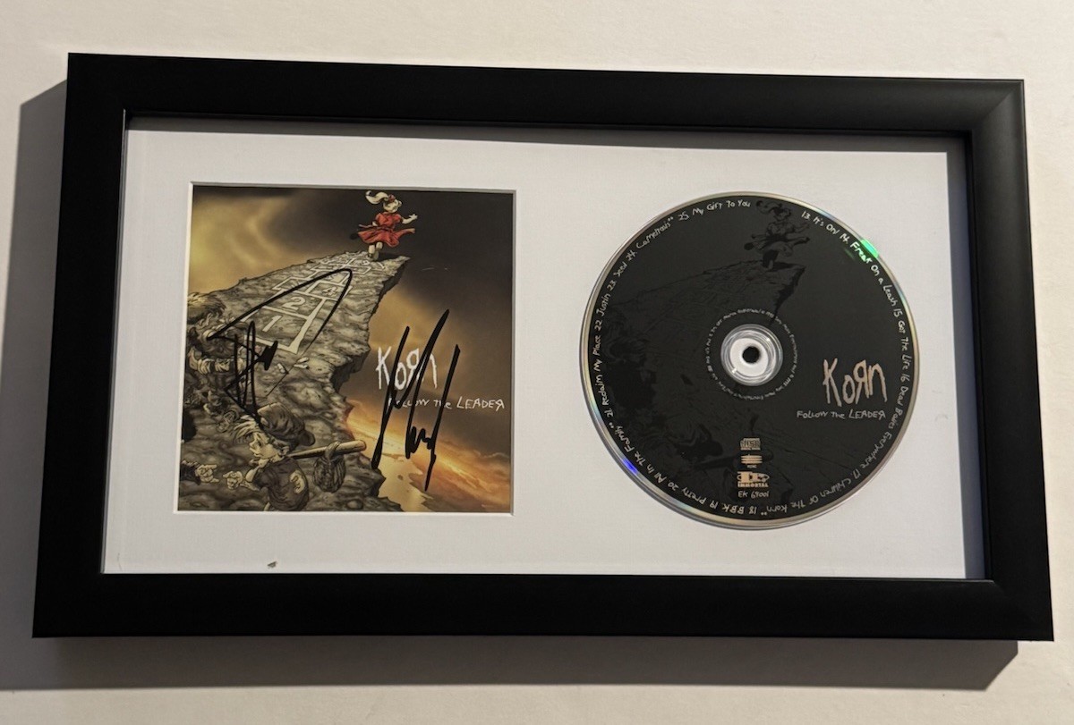 JAMES MUNKY SHAFFER & BRIAN HEAD WELCH SIGNED CD FRAMED KORN BAND RARE COA