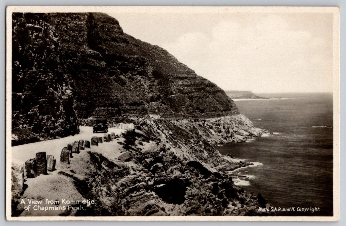 RPPC view from Kommetjie Chapmans Peak South Africa vintage  postcard