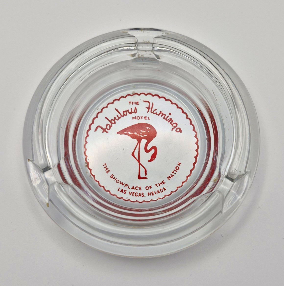 Vintage Fabulous Flamingo Hotel Las Vegas Nevada Glass Casino Ashtray 