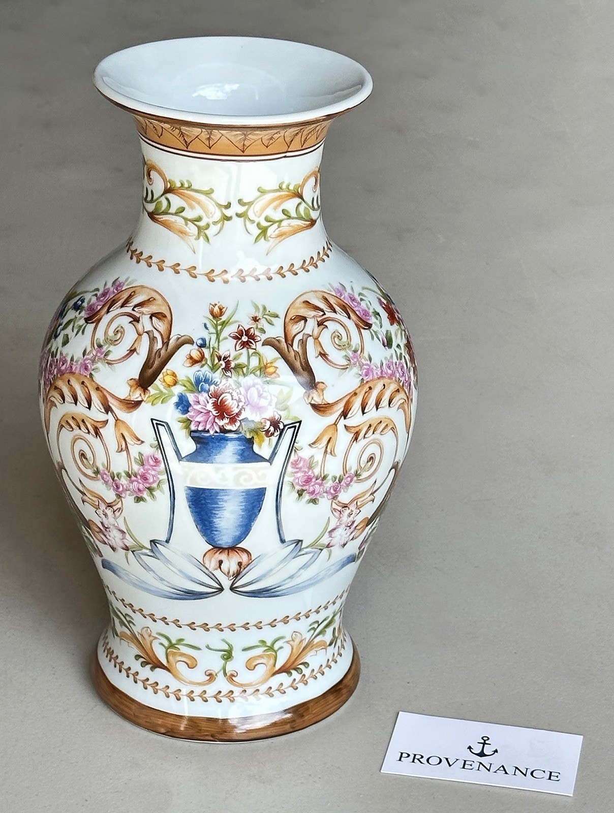 VTG: AK Kaiser Fleur Urn Or Yokohama Porcelain Vase Gold Trim Made In Germany
