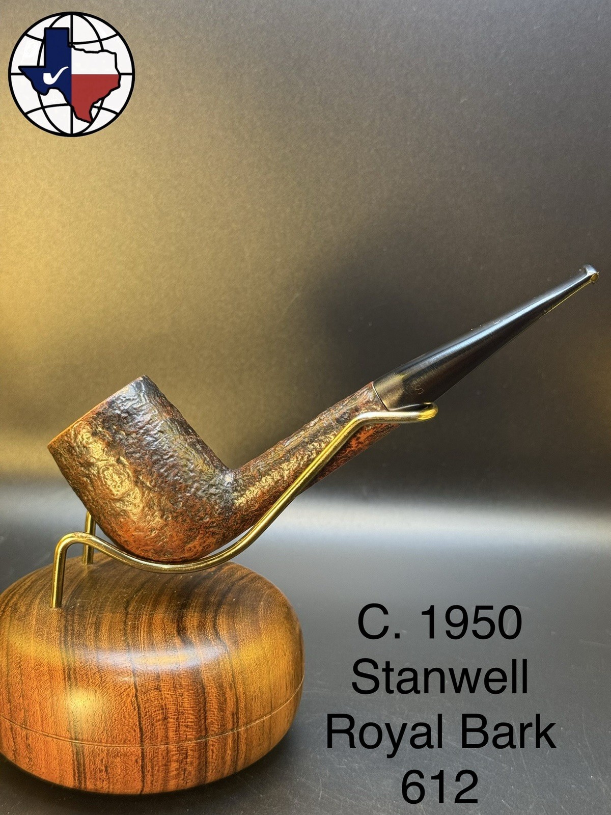 Vintage C. 1950 Stanwell Royal Bark 612 Tobacco Pipe