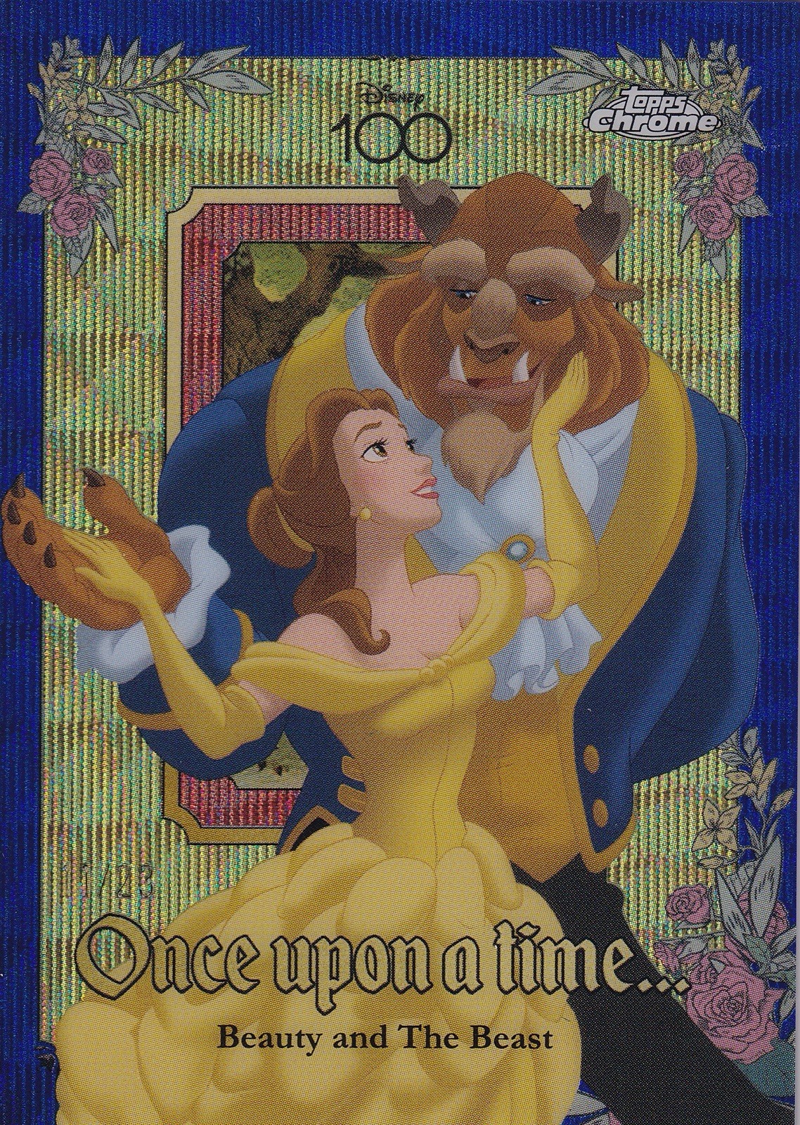 2023 DISNEY 100 CHROME ONCE UPON A TIME BLUE WAVE/23 BEAUTY THE BEAST MINT