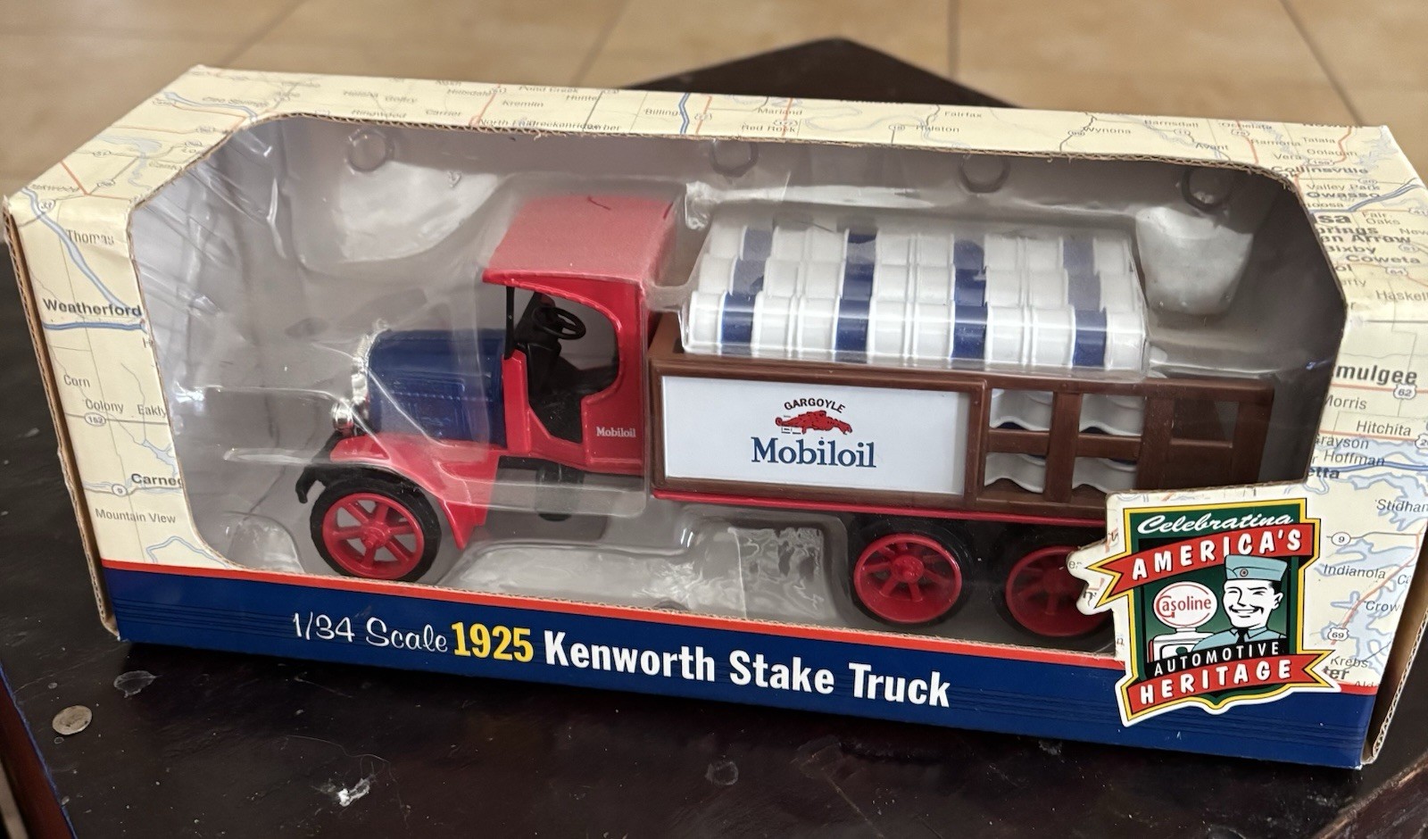 Ertl Collectible 1:34 Scale 1925 Kenworth Stake Truck Mobil (Gargoyle) Oil
