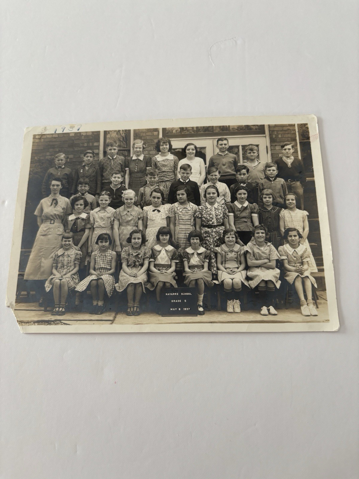 Vintage 5th Grade Class Picture Navarre School 1937 Navarre Ohio