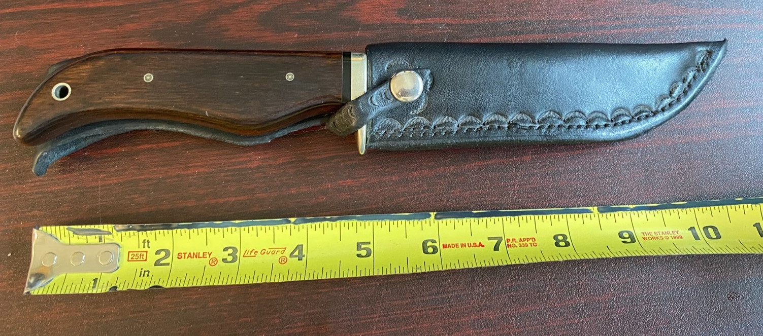 Miller knife custom signed fixed blade knife with hand made sheath - nice