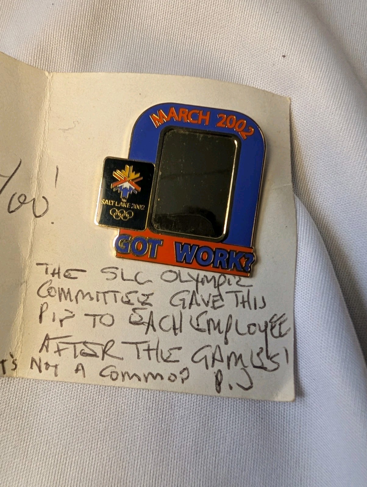 2002 Salt Lake City Olympic Games Rare Mirrored Employee Pin (E)