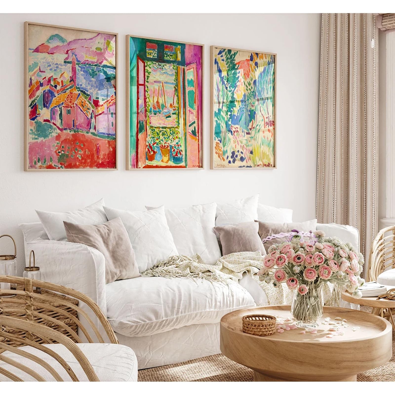 Pennclys Henri Matisse Prints - D 24x36 Set of 3 for Bedroom Living Room