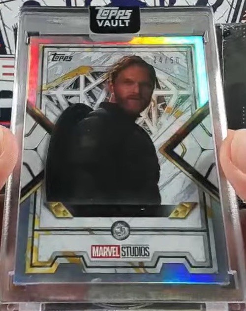 #24/50 WYATT RUSSELL as JOHN WALKER Diamond Relic 2026 Topps MARVEL VAULT #MD-89 #24/50 WYATT RUSSELL as JOHN WALKER Diamond Relic 2026 Topps MARVEL VAULT #MD-89