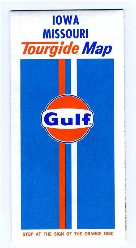 GULF Iowa Missouri Tourgide Map MINT 1971 Rand McNally