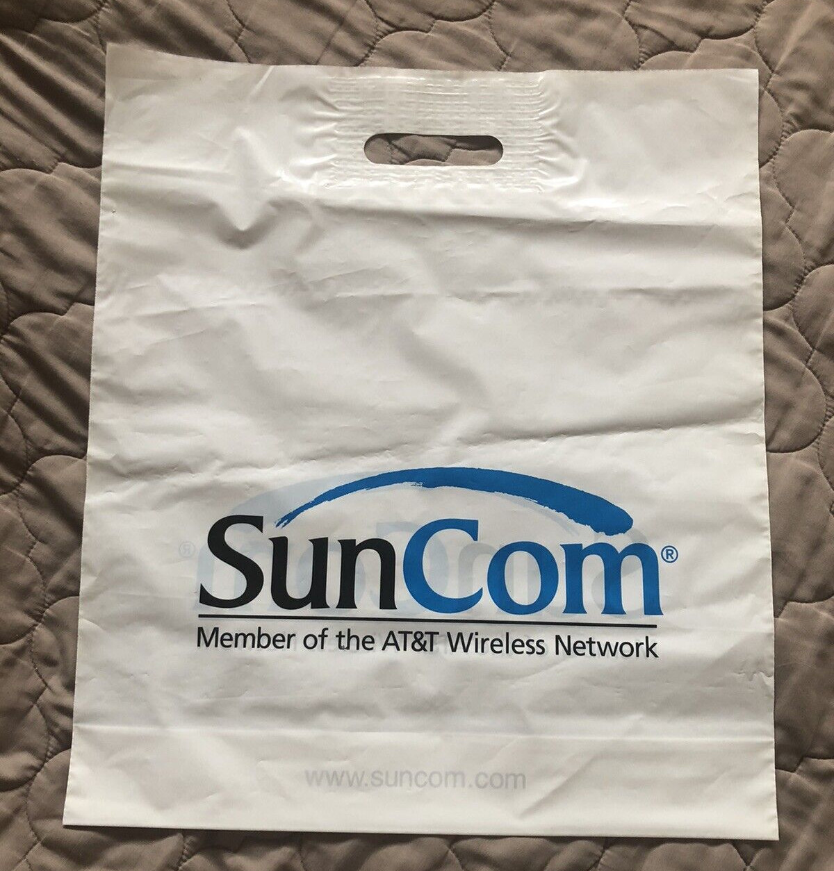 Vintage Suncom Wireless Store Plastic Shopping Bag