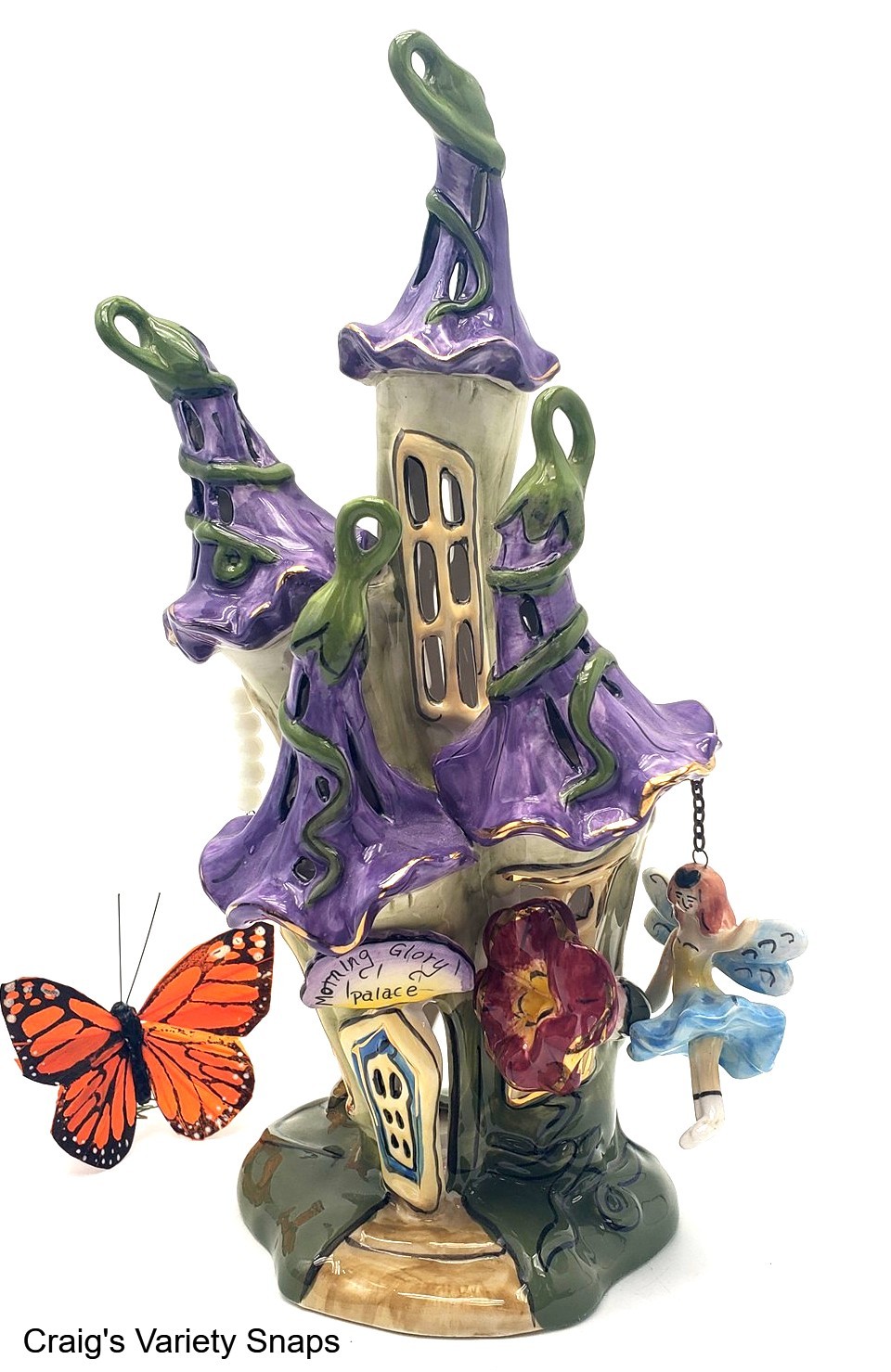 Heather Goldminc Blue Sky Morning Glory Palace Tea light Candle Holder Halloween