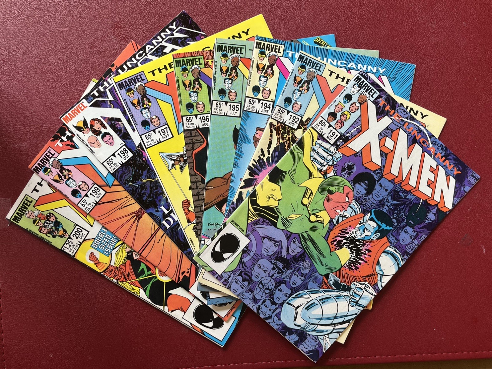 Uncanny X-Men  191-192, 194-200 Lot of 9  F-VF 1984 Marvel Comics Keys & 1st app
