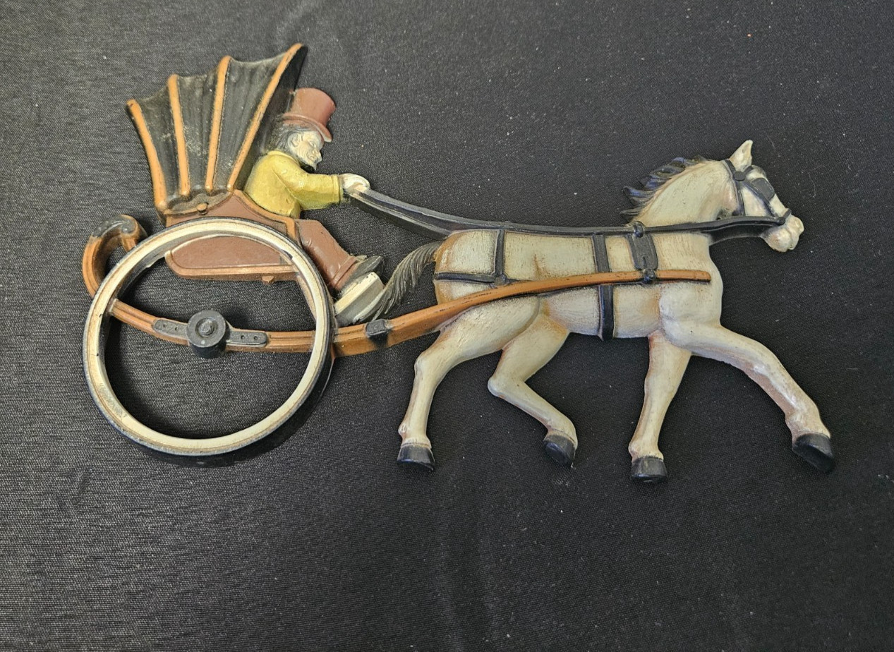 Horse Carriage Buggy Vintage 1975 HOMCO Wall Hanging Plaques Home Decor #7358