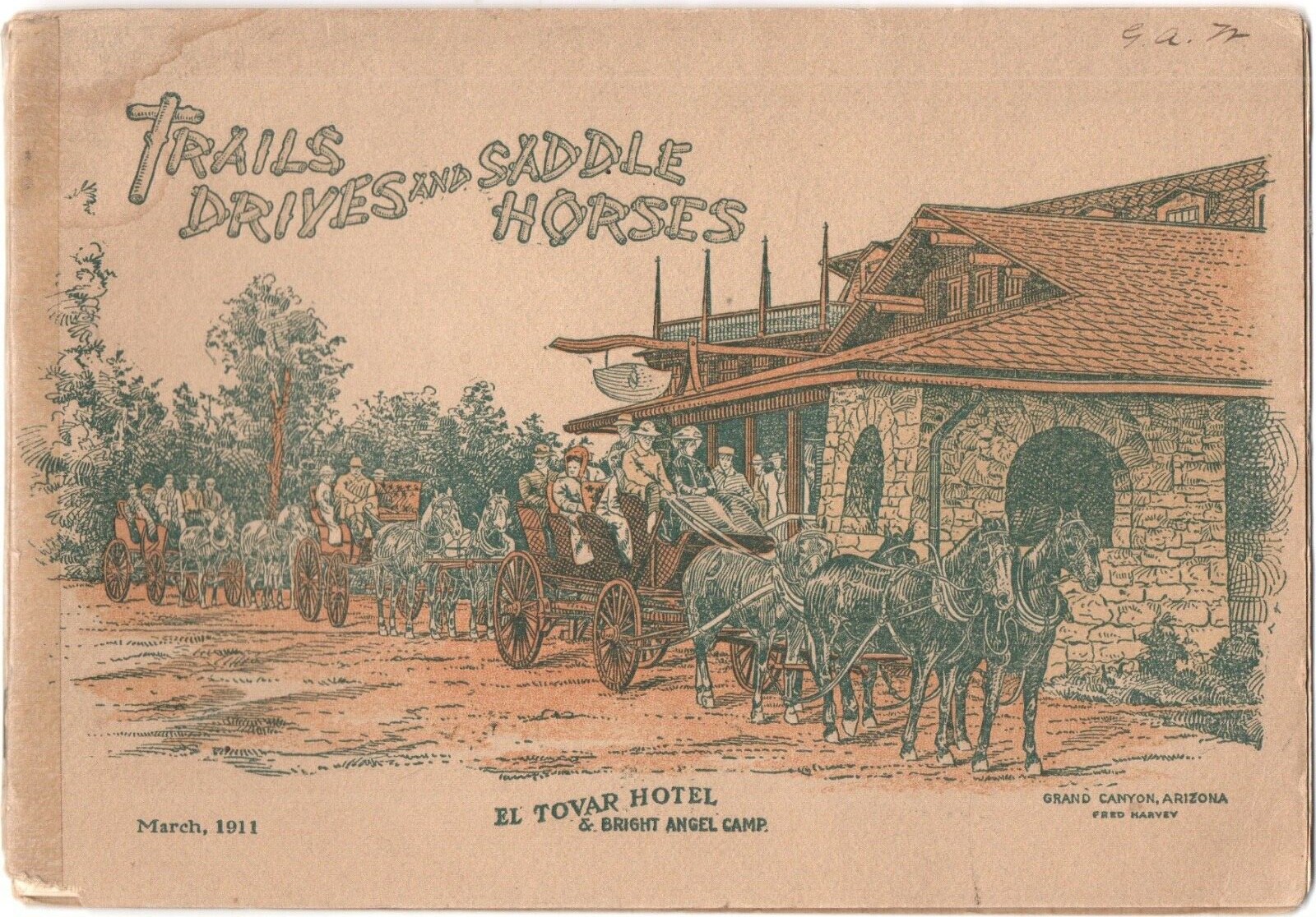  1911 Fred Harvey Grand Canyon El Tovar Hotel Booklet \