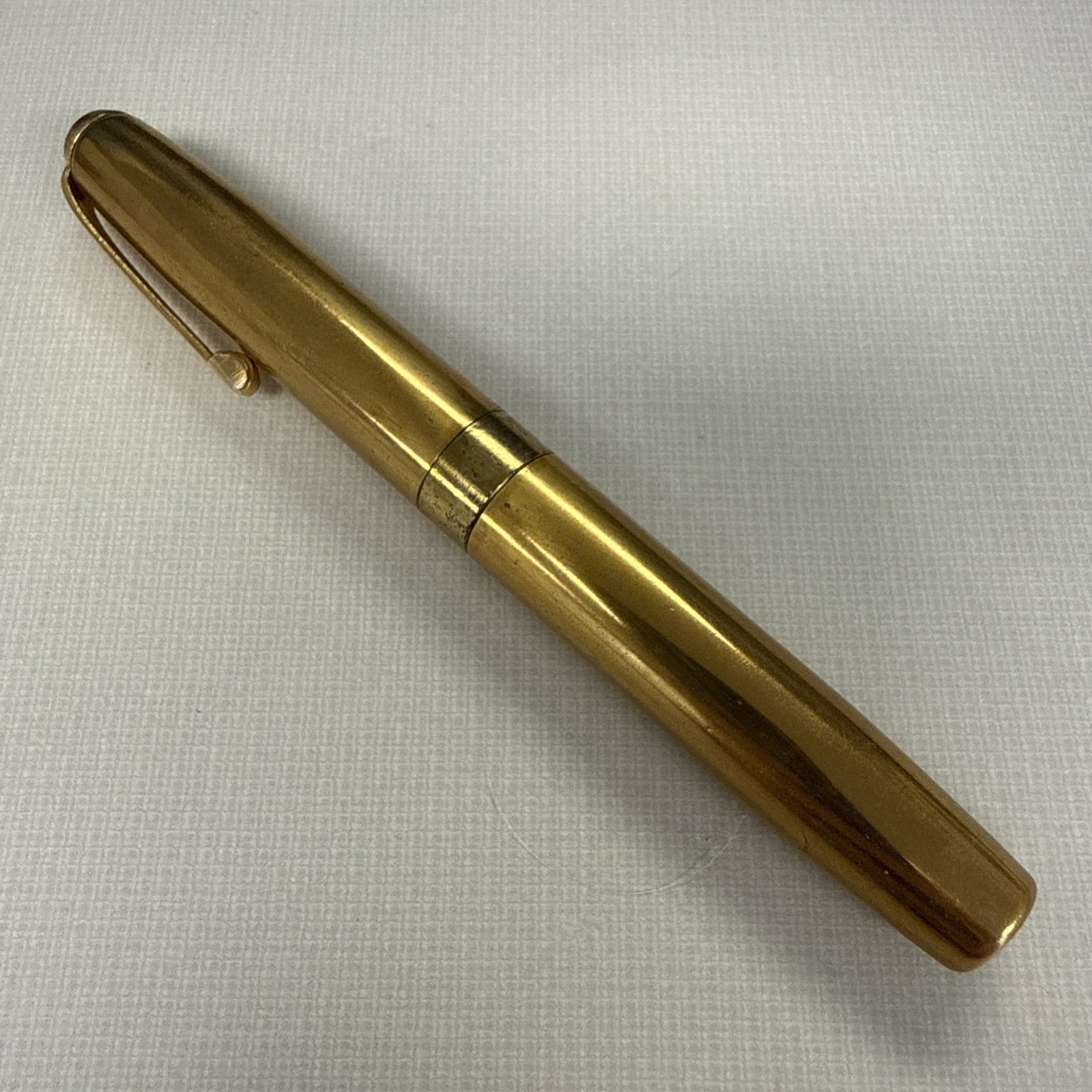 Vintage Waldorf USA Cigarette Lighter Pen Style Gold Toned Tube Shaped Untested