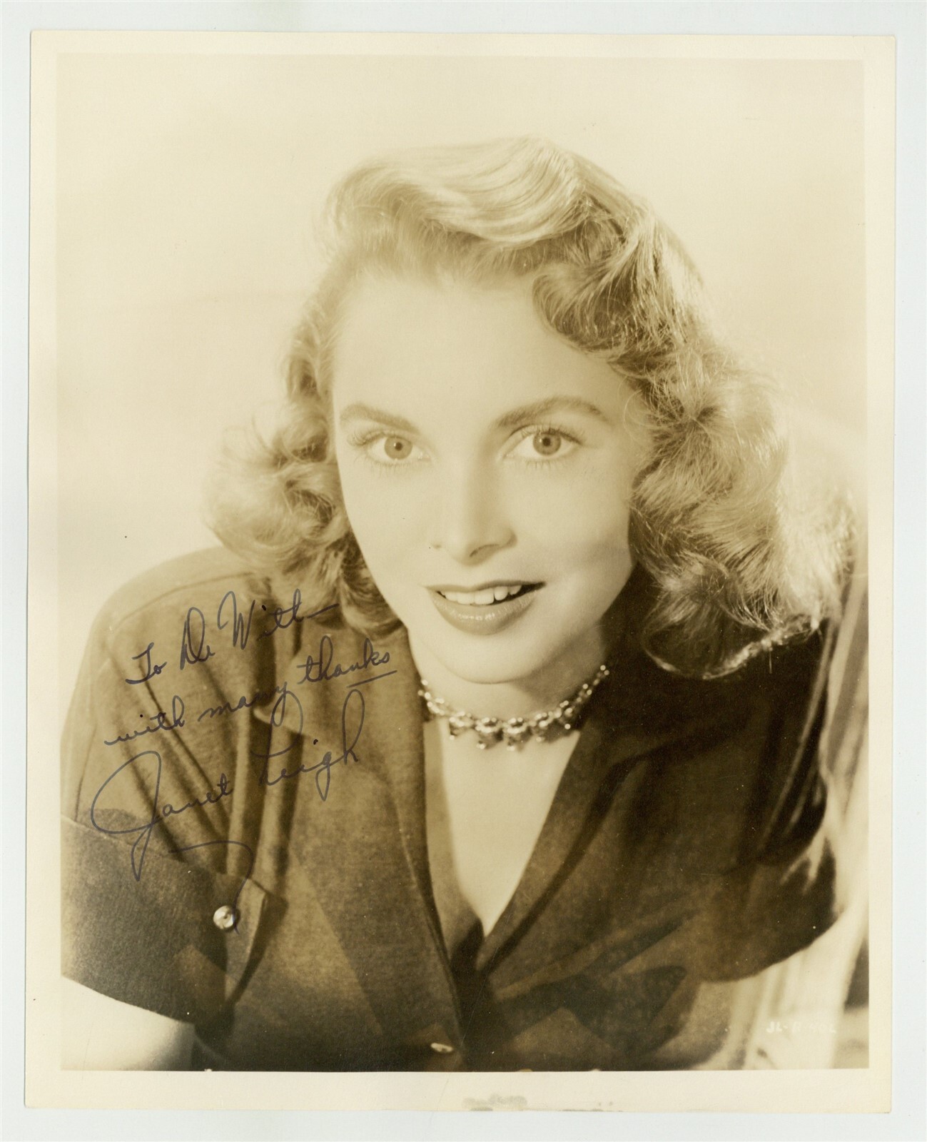 Janet Leigh 1946 Hand Signed Dbl Wt 8x10 Psycho Movie Actress Portrait Photo 