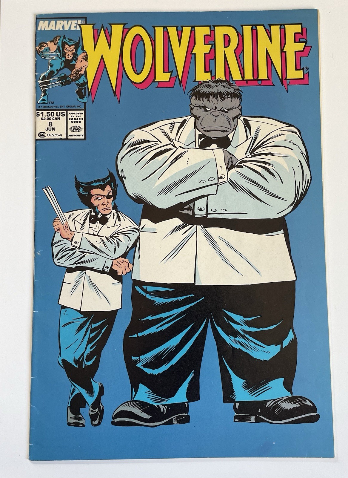 Wolverine 8 Classic John Buscema Hulk Cover 1989 Marvel Comics Newsstand