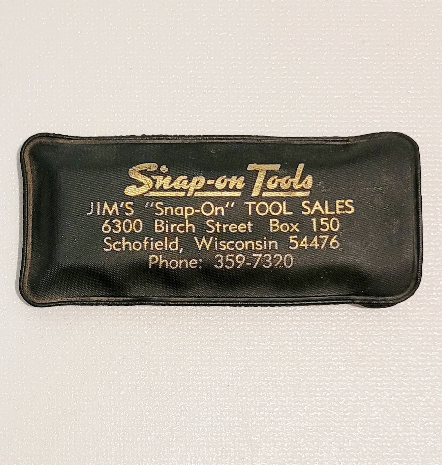VTG SNAP-ON TOOLS WET STONE--CUST APPREC FROM JIM\'S TOOL SALES, SCHOLFIELD,WI