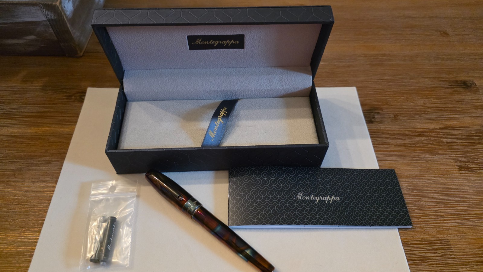 Montegrappa Fortuna Blazer Fountain Pen, Medium Nib, Cartridges, Pewter Tankard Montegrappa Fortuna Blazer Fountain Pen, Medium Nib, Cartridges, Pewter Tankard