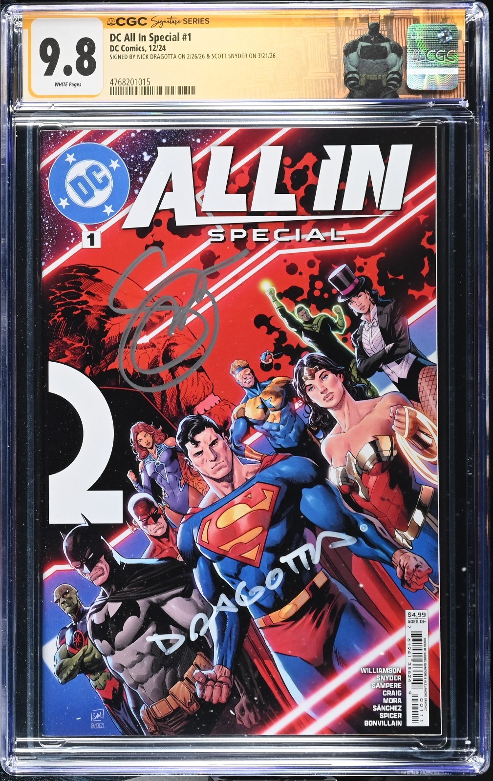 DC All In Special #1 CGC 9.8 1st Print Signed Scott Snyder & Nick Dragotta