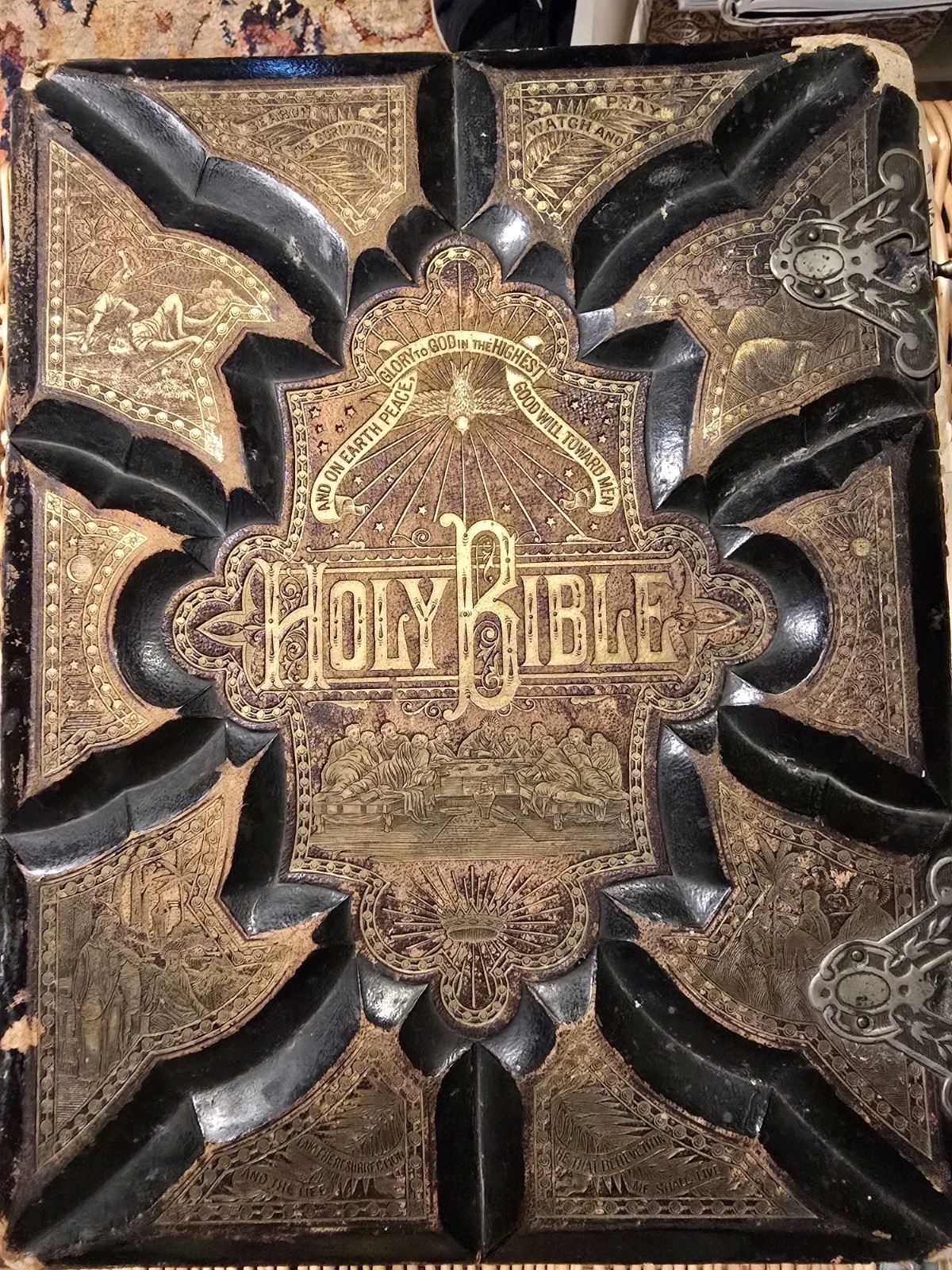 The HOLY BIBLE: 1881 Contrasted Editions The OLD KJV & Revised Antique 