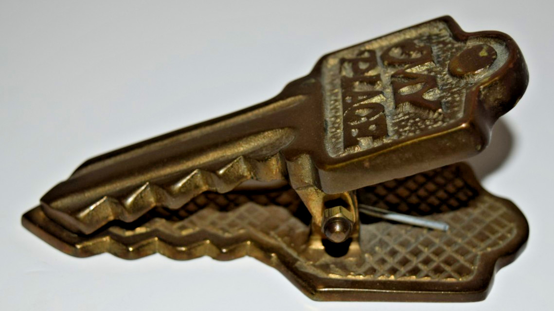 Vintage Penco Brass Paper Weight Letter Paper Holder 