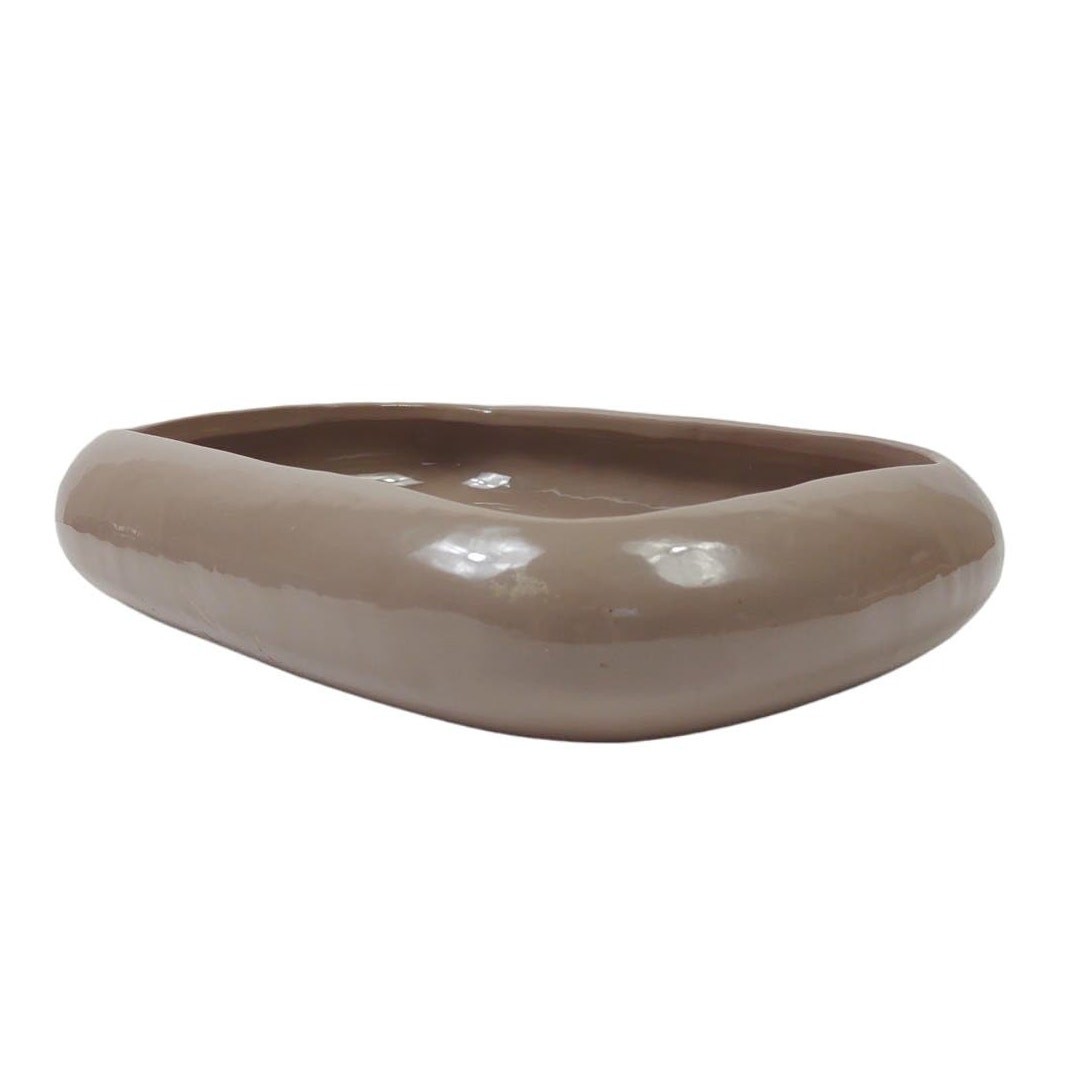 Vintage Rectangle Ceramic Planter Vase Shallow Pottery Bowl 11