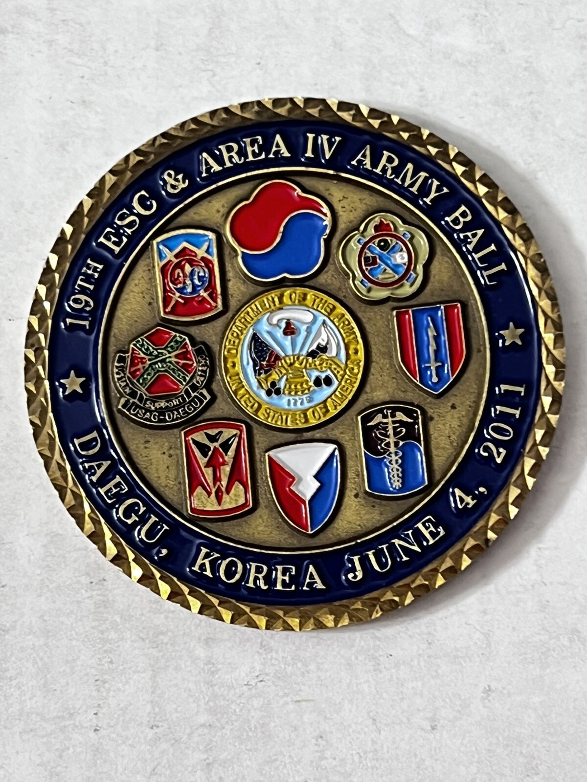19th ESC & Area IV 236TH Army Birthday Ball Daegu Korea 2011 Challenge Coin Coin