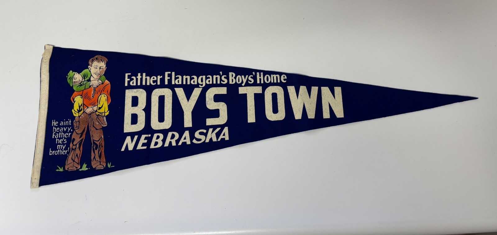 Boys Town, Nebraska, Vintage Souvenir Pennant - Father Flanagan's Boys' Home