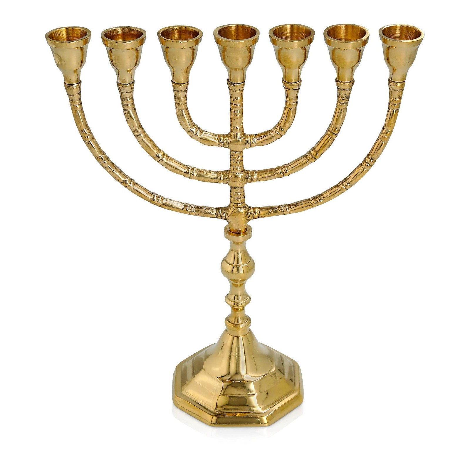 Salomon's Menora 3768B Brass 7-Branch Menorah Jerusalem Israel Antique