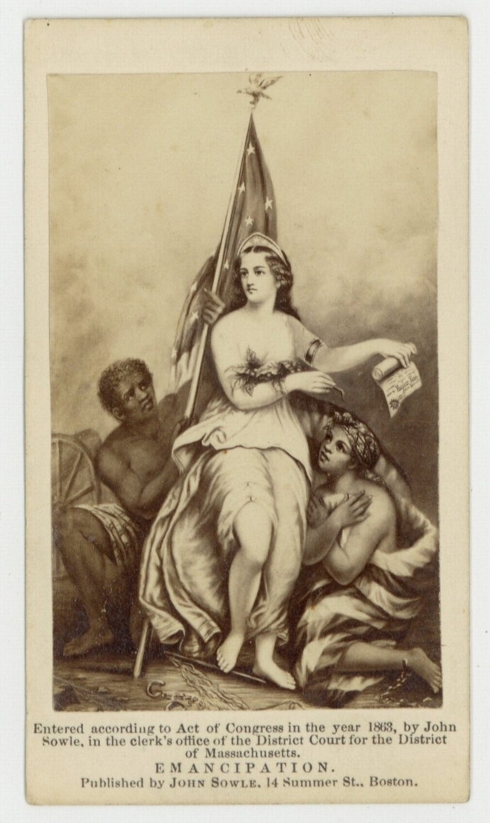 Emancipation Proclamation 1863 CDV 1st Ed Card Lady Liberty Civil War Union Army