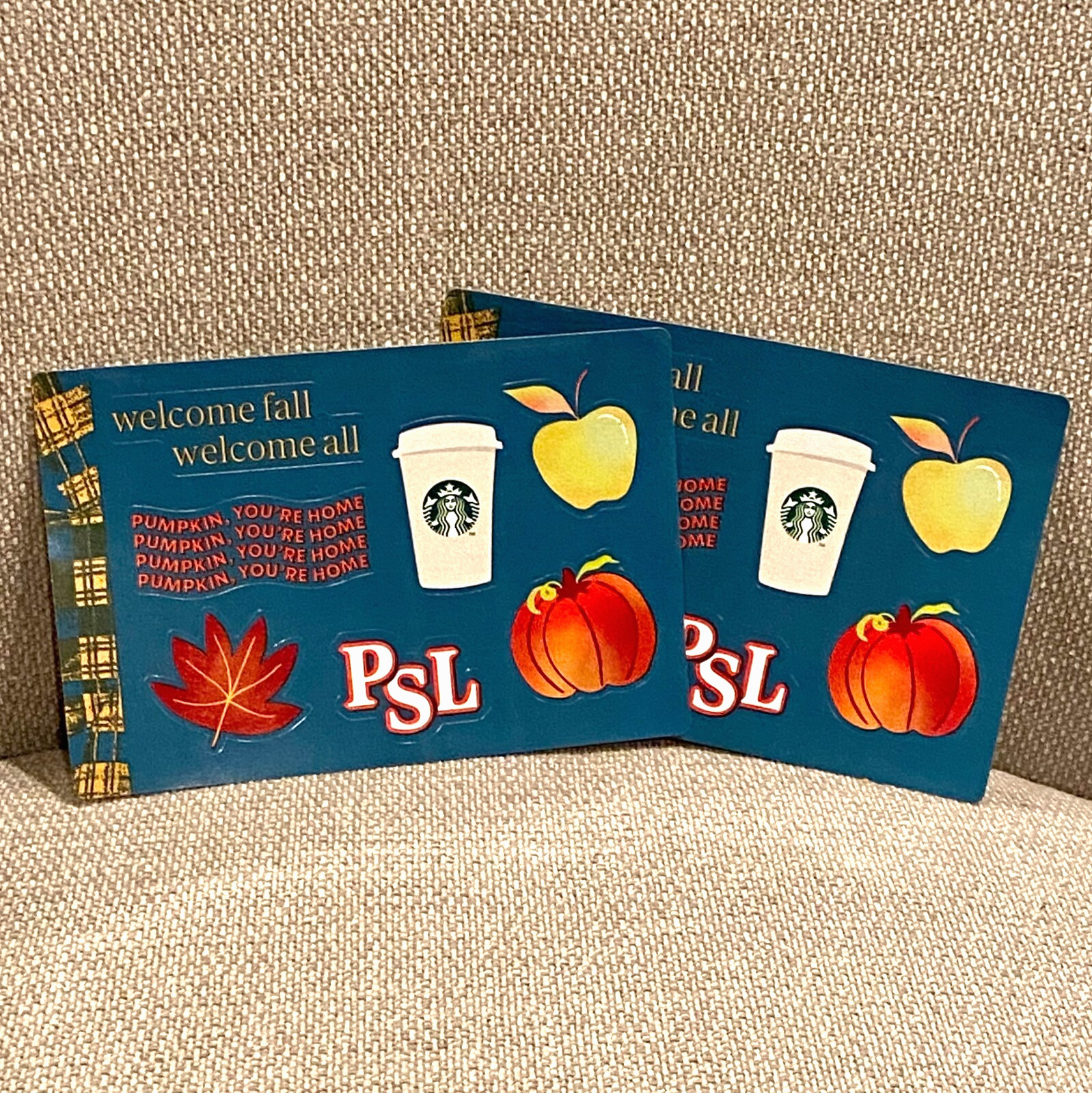 2 Sheets of Starbucks Fall 2024 PSL Stickers - Welcome Fall Pumpkin You’re Home