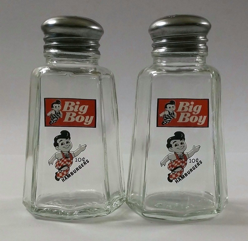 A Set of Big Boy Salt & Pepper Shakers