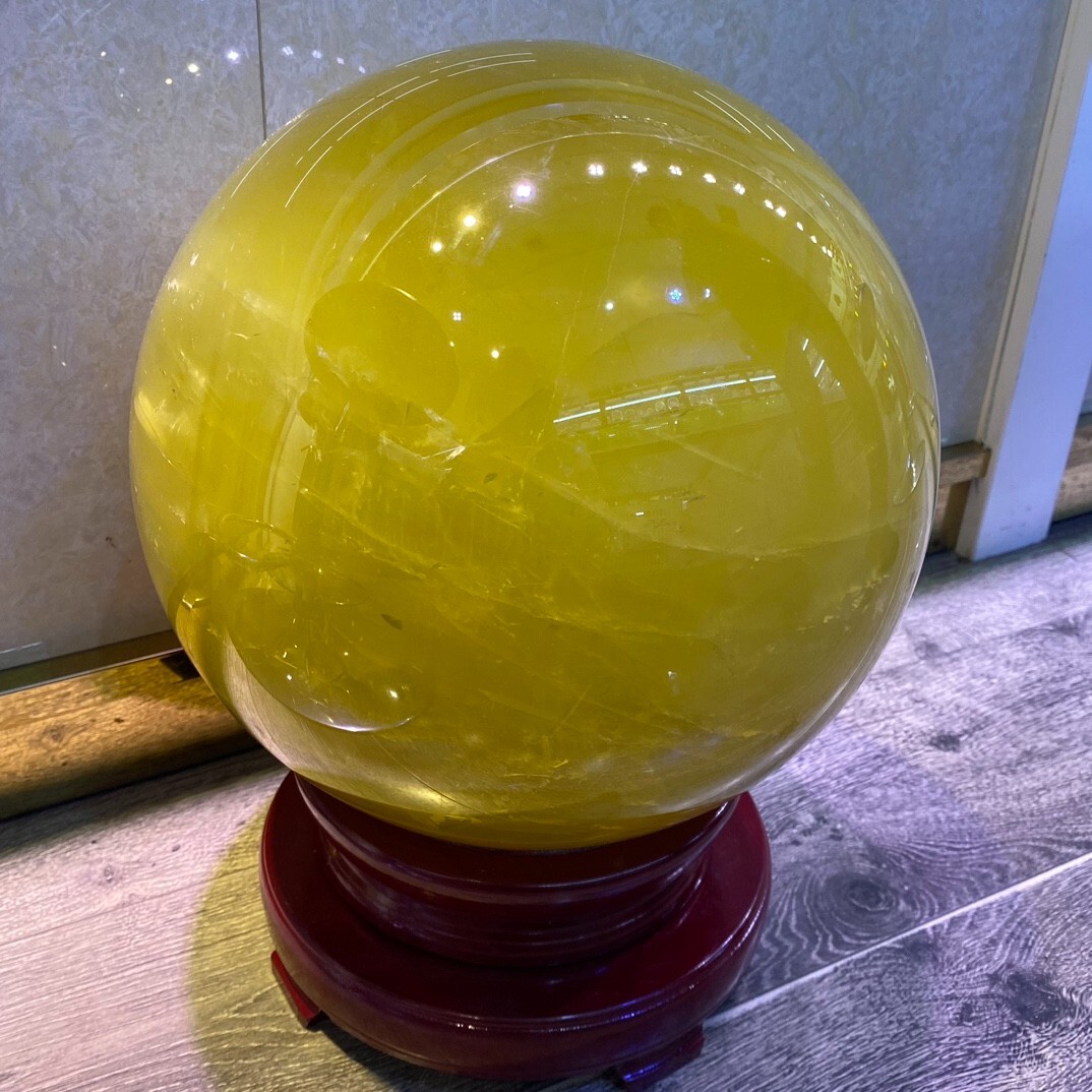 79.3LB Top Natural citrine Quartz Sphere Quarzt Crystal Ball reiki healing miner