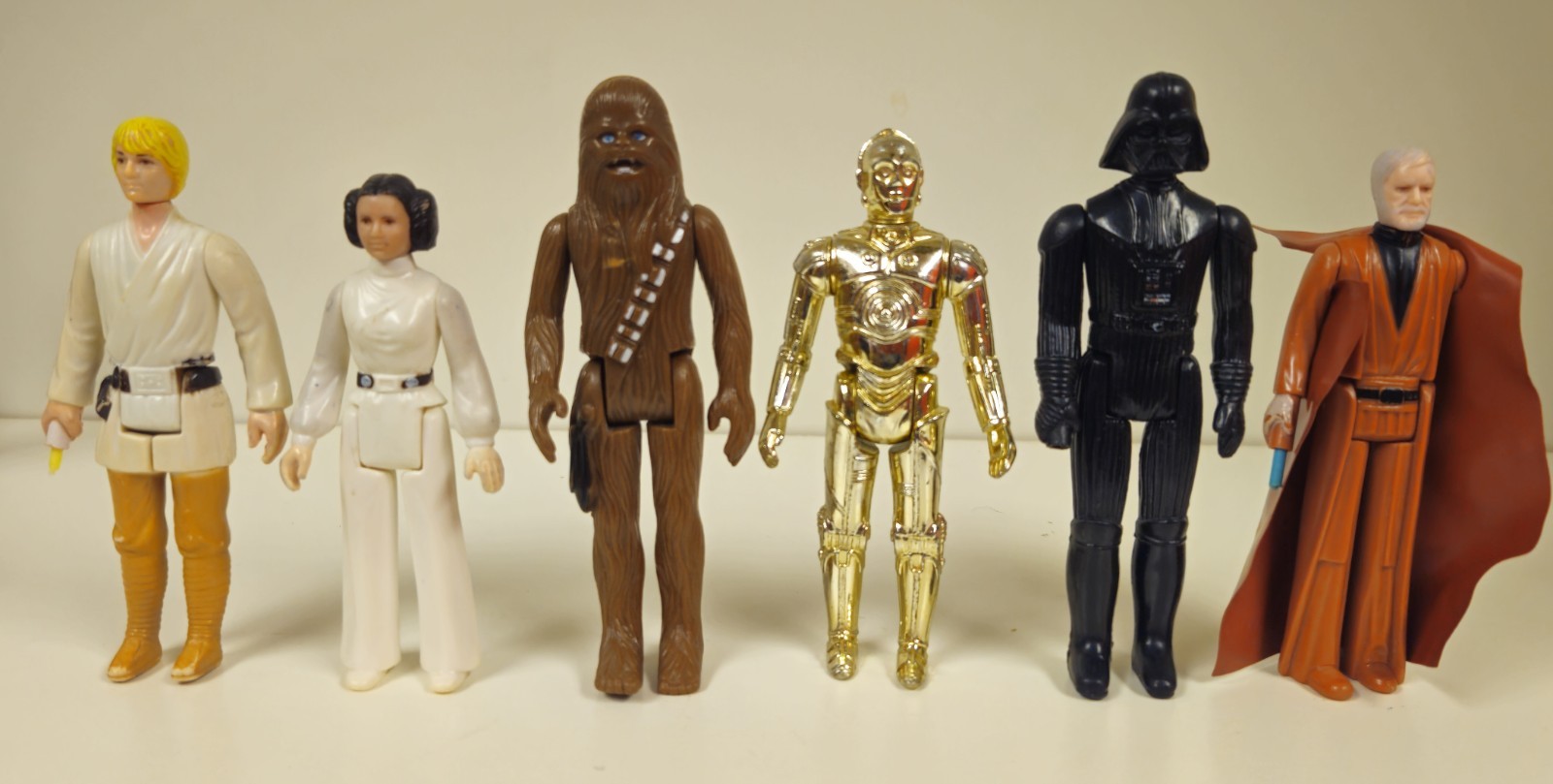 VTG Star Wars Luke Leia Chewbacca C-3PO Darth Vader Obi-Wan Kenobi Kenner 1977 VTG Star Wars Luke Leia Chewbacca C-3PO Darth Vader Obi-Wan Kenobi Kenner 1977