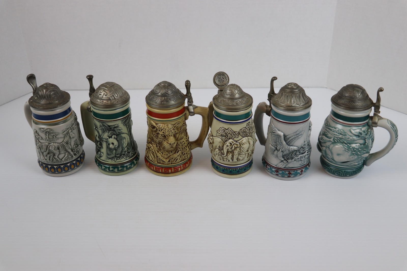 VTG Avon Endangered Species Mini Stein Zebra Panda Leopard Elephant Eagle Whale VTG Avon Endangered Species Mini Stein Zebra Panda Leopard Elephant Eagle Whale