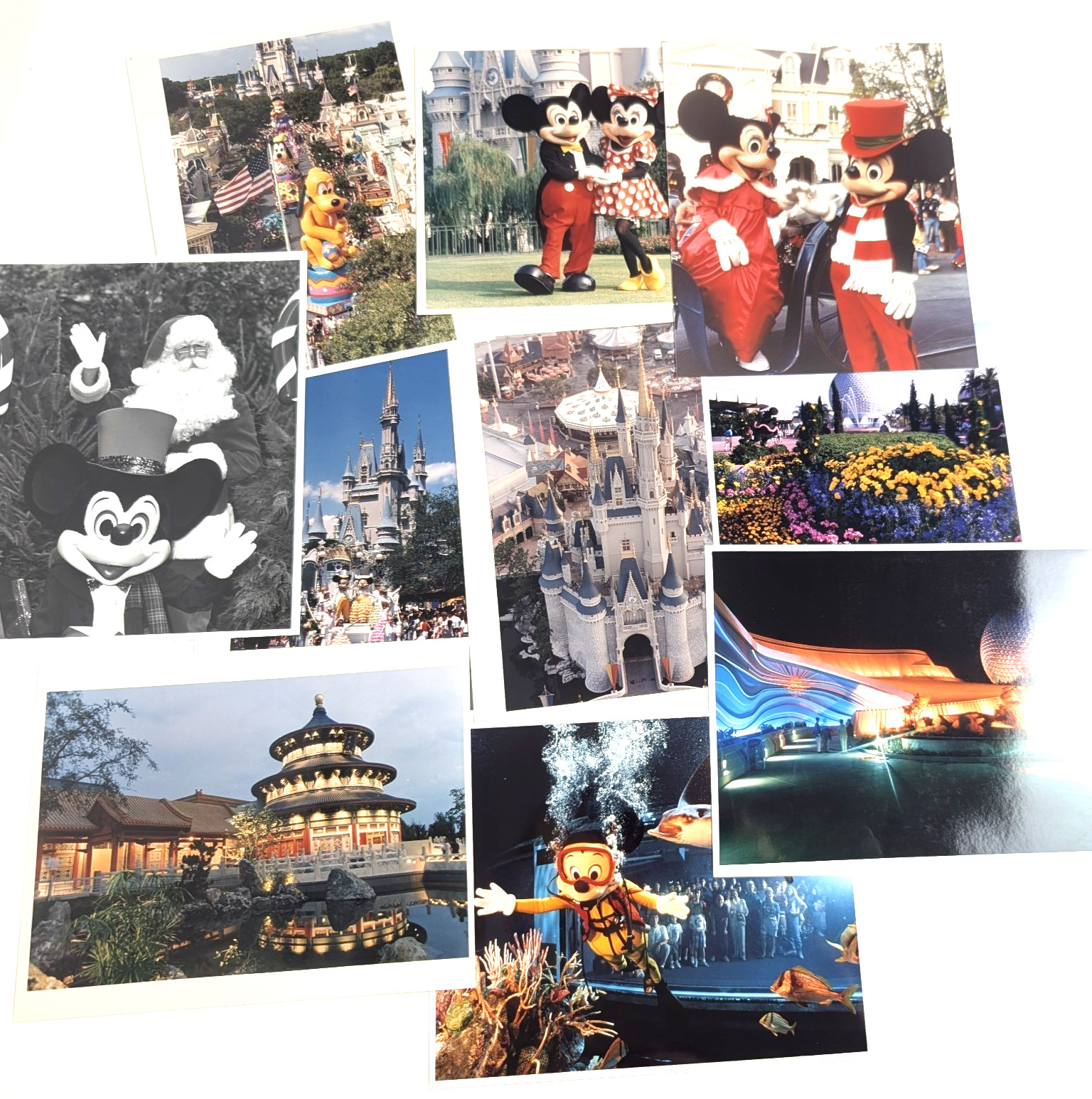 Vintage Walt Disney World Original Press Photos Lot 10 Mickey EPCOT 1988-1993