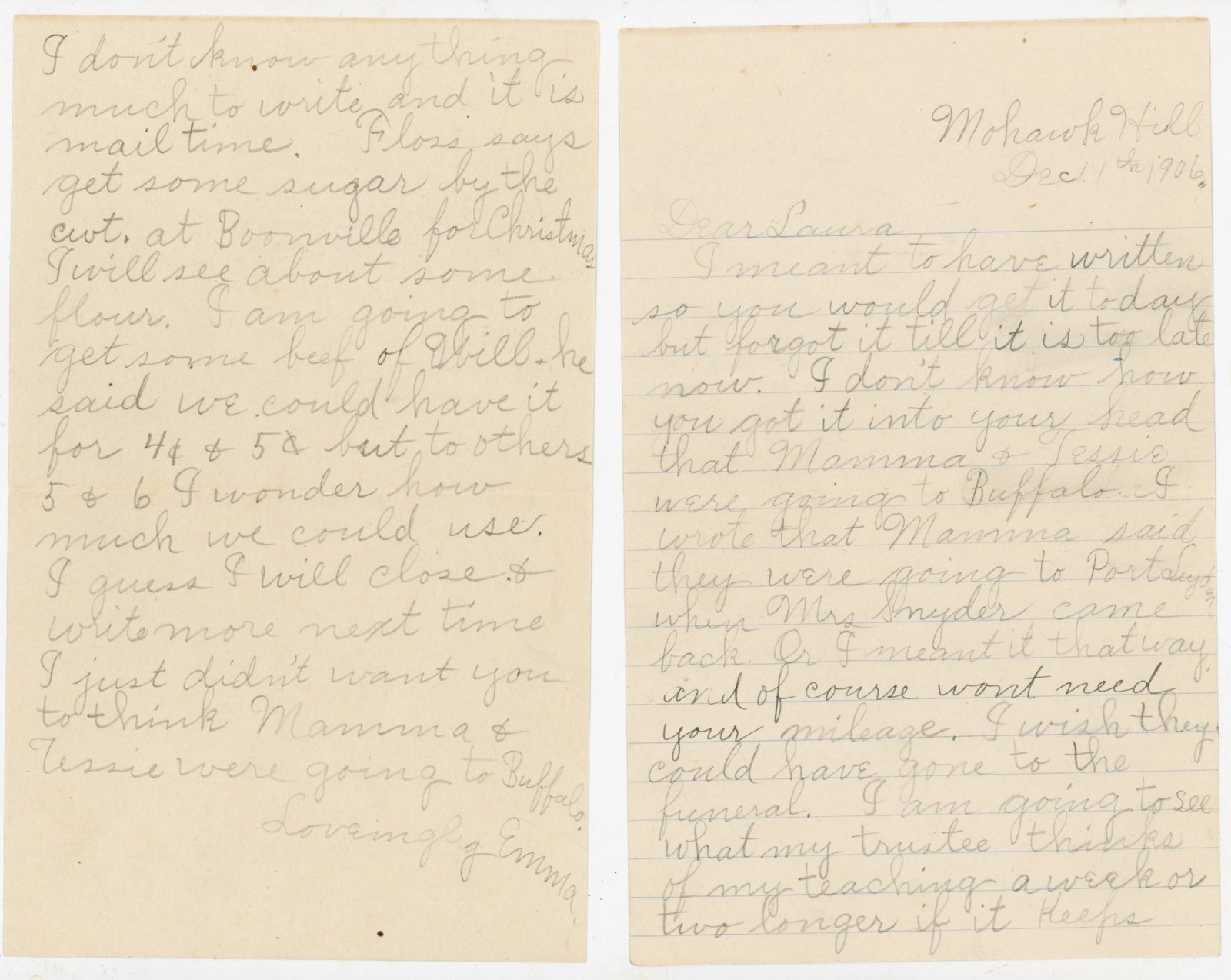 1906 Mohawk Hill NY Antique Letter School Teacher Trustee Food Prices Fire